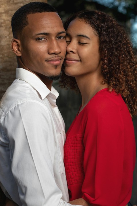 Couple portrait by the coast